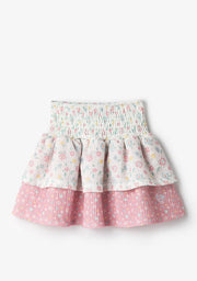 CONGUITOS TEXTIL FALDAS Patchwork Flowers Ruffles Skirt