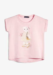 CONGUITOS TEXTIL ROPA / CAMISETAS / MANGA CORTA Pink Flower Bear T-Shirt
