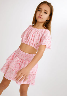 -PORTADA
CONGUITOS TEXTIL ROPA / CAMISETAS / MANGA CORTA Pink Shoulders Flowers T-Shirt