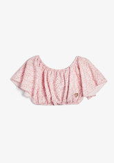 CONGUITOS TEXTIL ROPA / CAMISETAS / MANGA CORTA Pink Shoulders Flowers T-Shirt