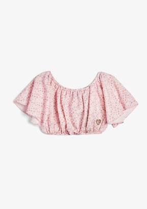 CONGUITOS TEXTIL ROPA / CAMISETAS / MANGA CORTA Pink Shoulders Flowers T-Shirt