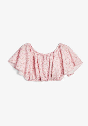 CONGUITOS TEXTIL ROPA / CAMISETAS / MANGA CORTA Pink Shoulders Flowers T-Shirt