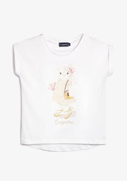 CONGUITOS TEXTIL ROPA / CAMISETAS / MANGA CORTA White Flower Bear T-Shirt