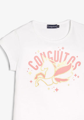 CONGUITOS TEXTIL ROPA / CAMISETAS / MANGA CORTA White Gold Unicorn T-Shirt
