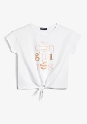 CONGUITOS TEXTIL ROPA / CAMISETAS / MANGA CORTA White Sequins T-Shirt