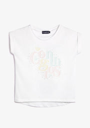 CONGUITOS TEXTIL ROPA / CAMISETAS / MANGA CORTA White Strass T-Shirt