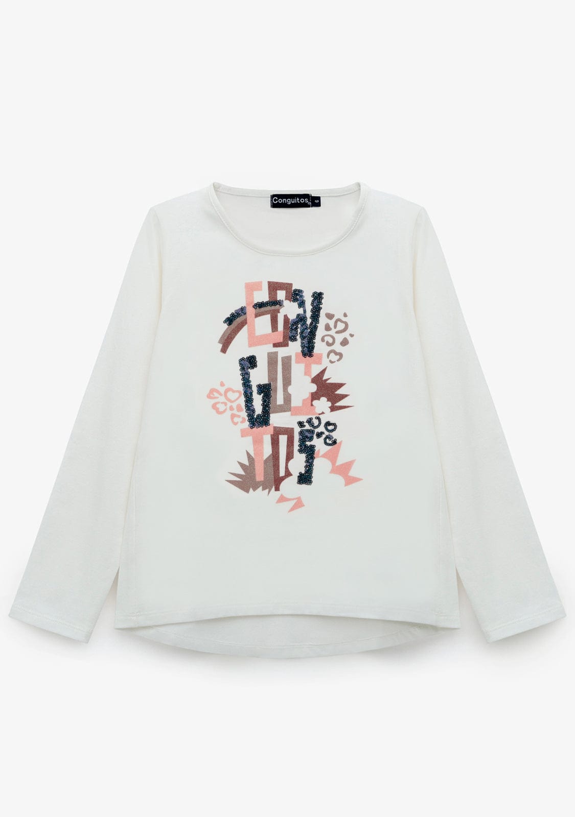 CONGUITOS TEXTIL ROPA / CAMISETAS / MANGA LARGA Girl's White Conguitos T-Shirt