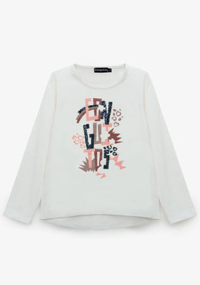 CONGUITOS TEXTIL ROPA / CAMISETAS / MANGA LARGA Girl's White Conguitos T-Shirt