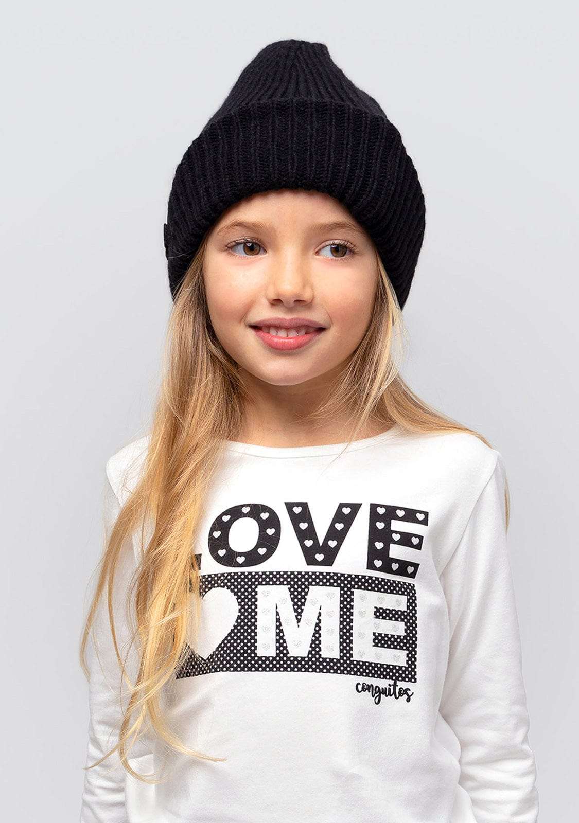 CONGUITOS TEXTIL ROPA / CAMISETAS / MANGA LARGA Girl's White "Love Me" Shirt with Lights