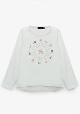 CONGUITOS TEXTIL ROPA / CAMISETAS / MANGA LARGA Girl's White Nature T-Shirt