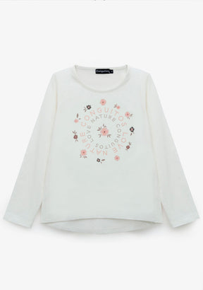 CONGUITOS TEXTIL ROPA / CAMISETAS / MANGA LARGA Girl's White Nature T-Shirt