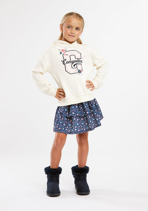 CONGUITOS TEXTIL ROPA / FALDAS Navy Flowers Ruffles Skirt