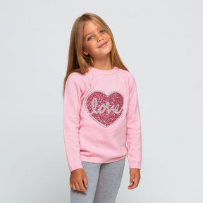 CONGUITOS TEXTIL ROPA Girl's Pink Love Jersey