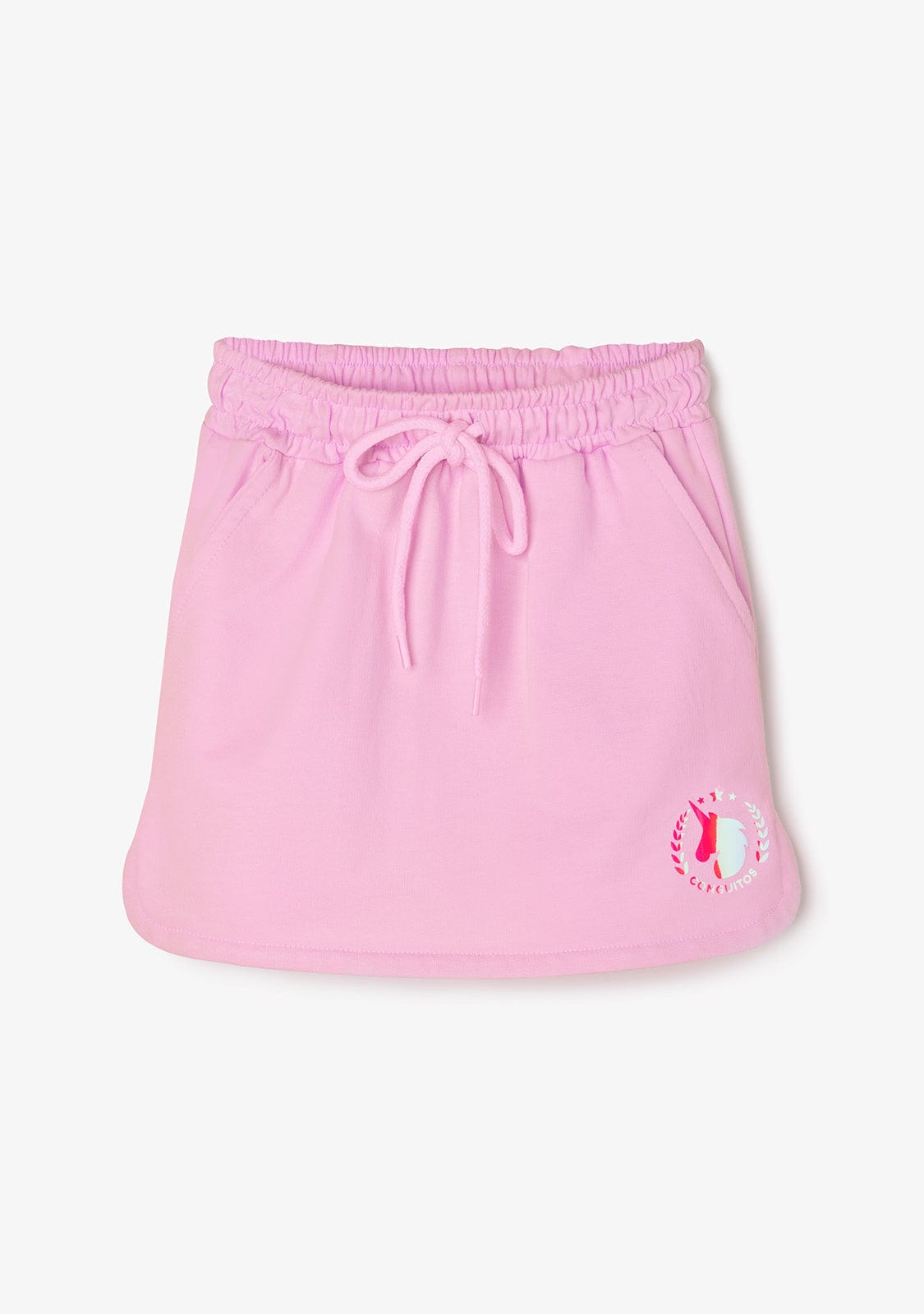 CONGUITOS TEXTIL ROPA Girl's Pink Plush Plain Sports Skirt