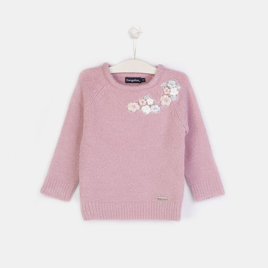 CONGUITOS TEXTIL ROPA Girls Jersey Pink Flowers