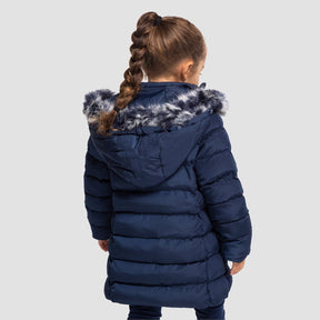 CONGUITOS TEXTIL ROPA Girls Navy Faux Fur Anorak