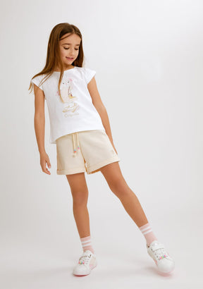 CONGUITOS TEXTIL ROPA / PANTALONES / CORTOS Beige Beaded Shorts
