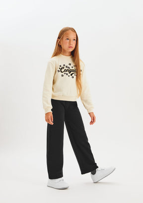 CONGUITOS TEXTIL ROPA / PANTALONES / LARGOS Black Plush Joggers