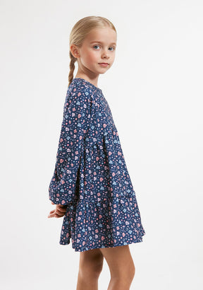CONGUITOS TEXTIL ROPA / VESTIDOS / MANGA LARGA Navy Flowers Printed Dress