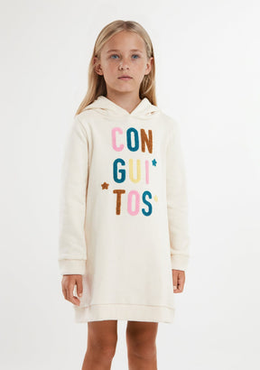 CONGUITOS TEXTIL ROPA / VESTIDOS / SUDADERA Beige Conguitos Hooded Dress