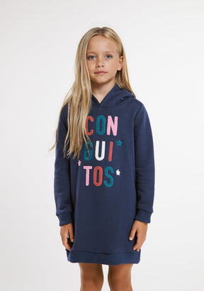 CONGUITOS TEXTIL ROPA / VESTIDOS / SUDADERA Navy Conguitos Hooded Dress
