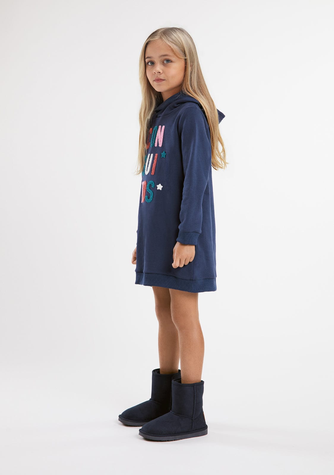 CONGUITOS TEXTIL ROPA / VESTIDOS / SUDADERA Navy Conguitos Hooded Dress