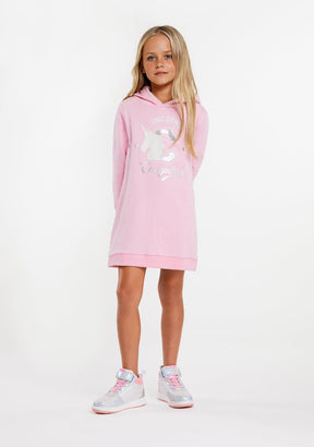 CONGUITOS TEXTIL ROPA / VESTIDOS / SUDADERA Pink Unicorn Hooded Dress