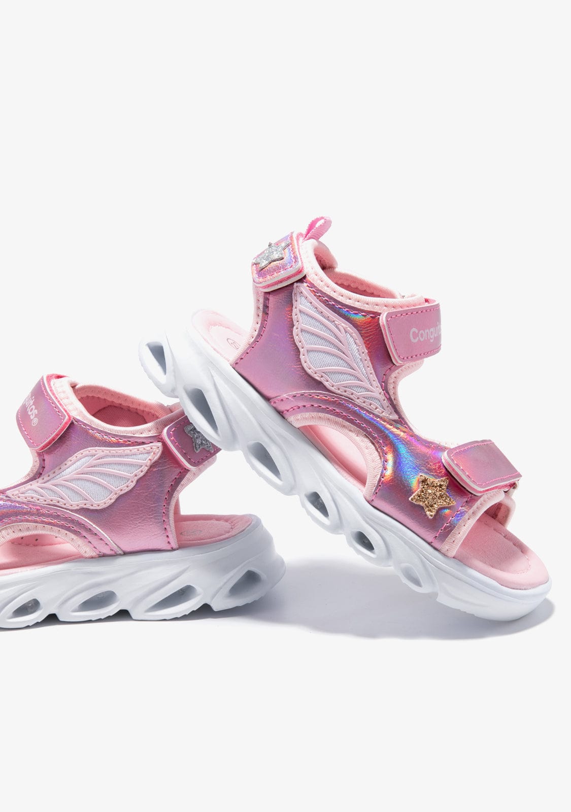 CONGUITOS TIRAS Pink With Lights Sport Sandals