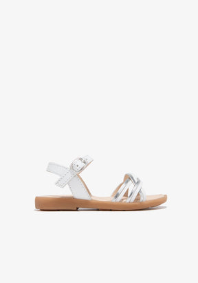 CONGUITOS TIRAS White Silver Buckle Sandals