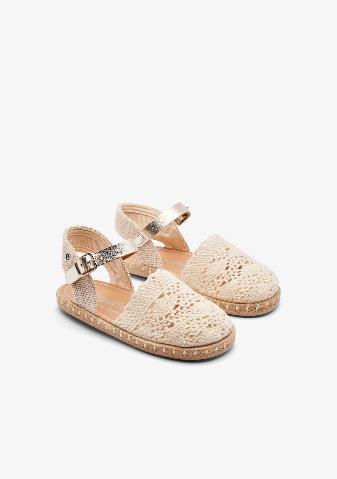 CONGUITOS ZAPATOS / ALPARGATAS Beige Crochet Buckle Espadrilles