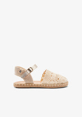 CONGUITOS ZAPATOS / ALPARGATAS Beige Crochet Buckle Espadrilles