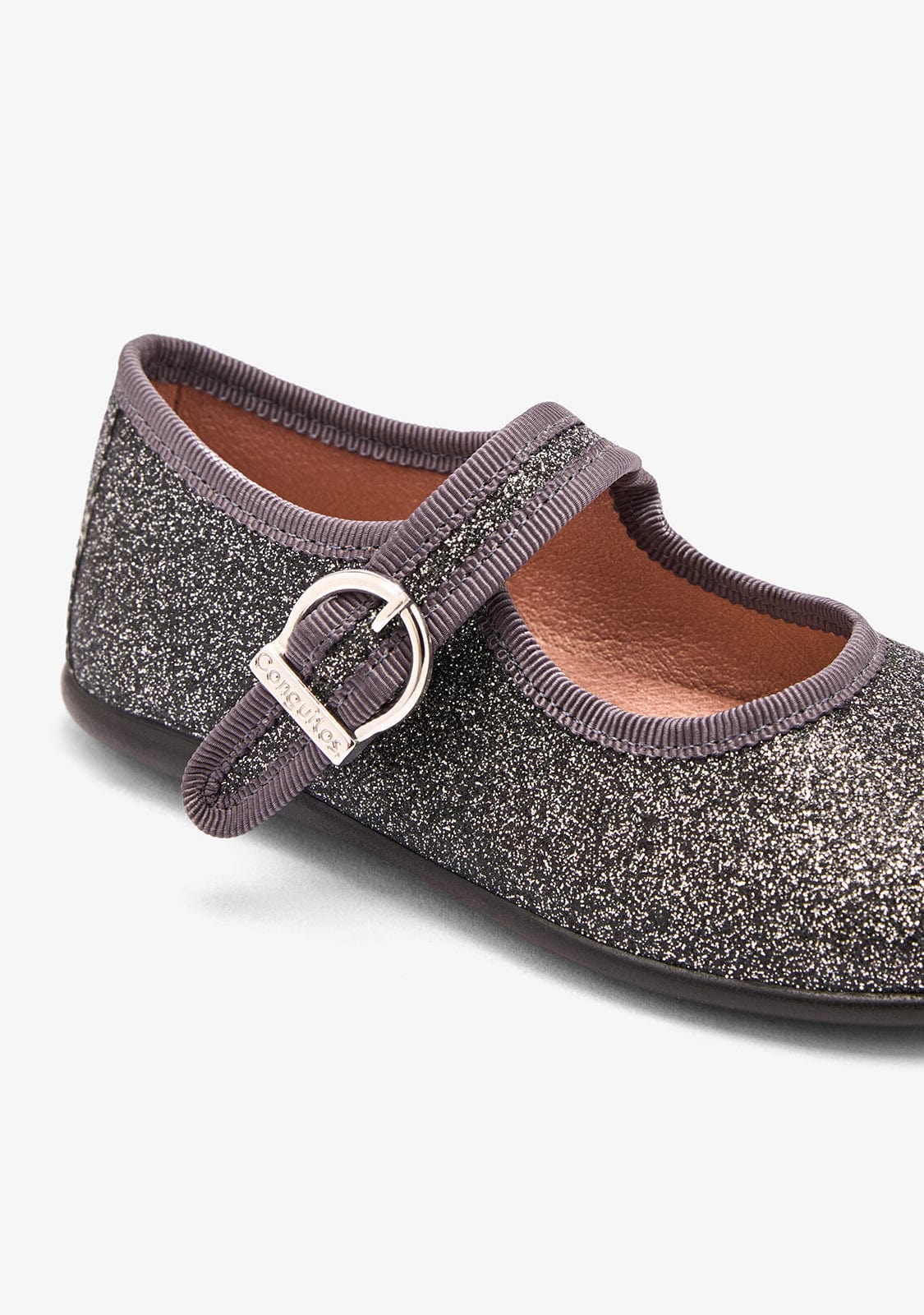 CONGUITOS ZAPATOS / BAILARINAS Antracita Glitter Mary Janes