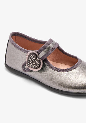 CONGUITOS ZAPATOS / BAILARINAS Antracita Strass Heart Mary Janes