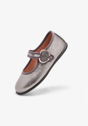 CONGUITOS ZAPATOS / BAILARINAS Antracita Strass Heart Mary Janes