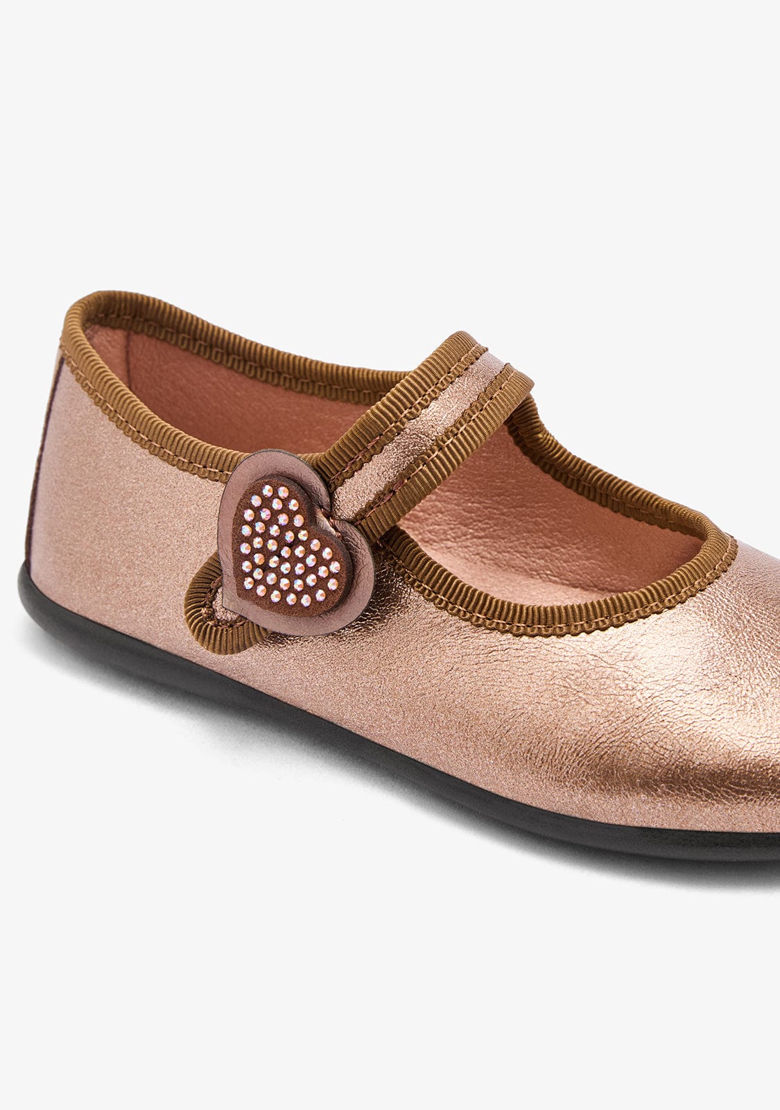 CONGUITOS ZAPATOS / BAILARINAS Bronze Strass Heart Mary Janes