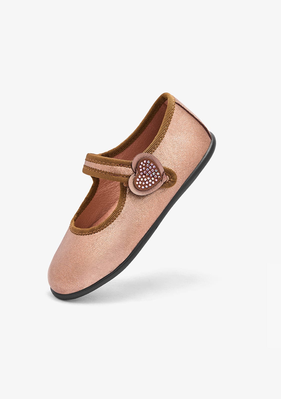 CONGUITOS ZAPATOS / BAILARINAS Bronze Strass Heart Mary Janes