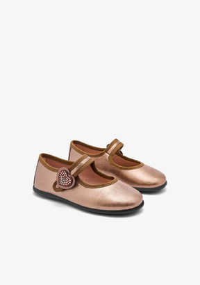 CONGUITOS ZAPATOS / BAILARINAS Bronze Strass Heart Mary Janes