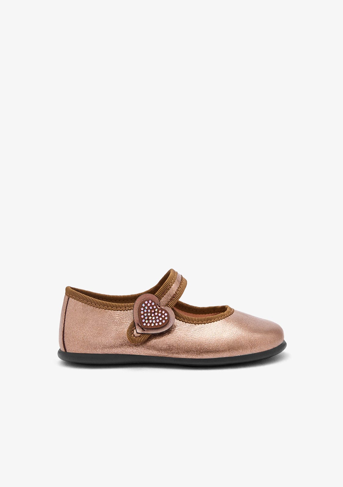 CONGUITOS ZAPATOS / BAILARINAS Bronze Strass Heart Mary Janes