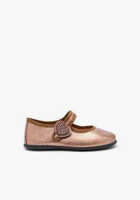 CONGUITOS ZAPATOS / BAILARINAS Bronze Strass Heart Mary Janes