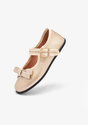CONGUITOS ZAPATOS / BAILARINAS Gold Bow Mary Janes