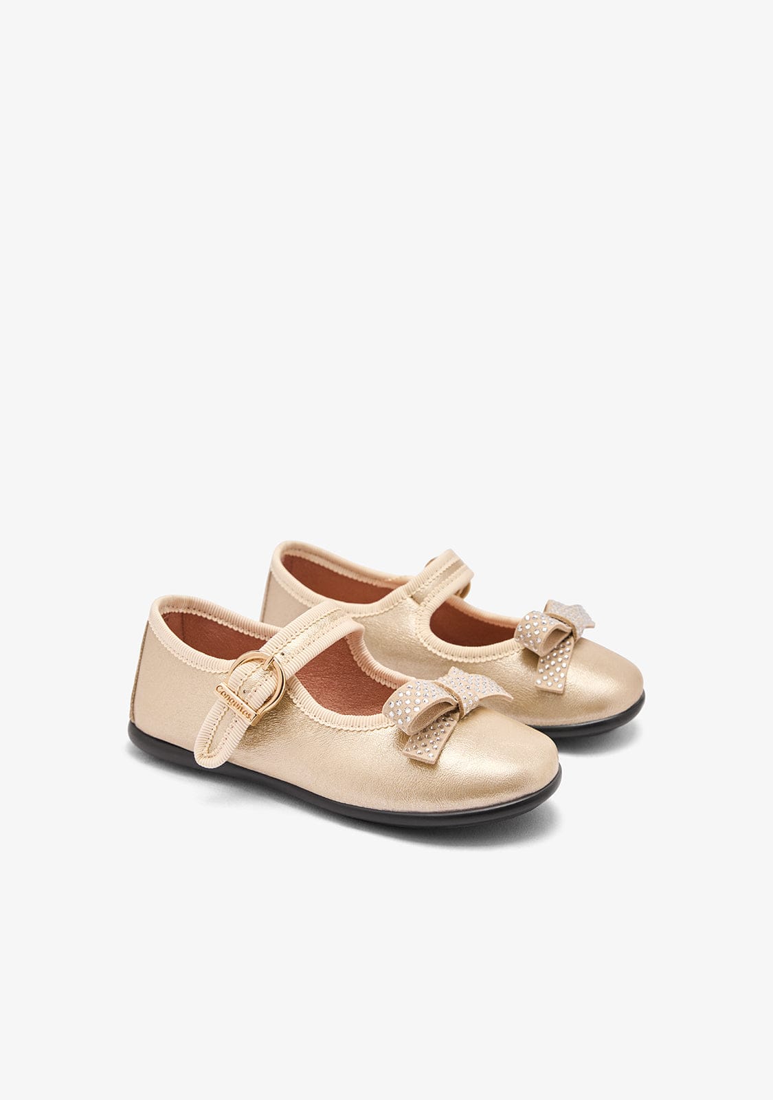 CONGUITOS ZAPATOS / BAILARINAS Gold Bow Mary Janes