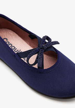 CONGUITOS ZAPATOS / BAILARINAS Navy Ribbon Ballerina