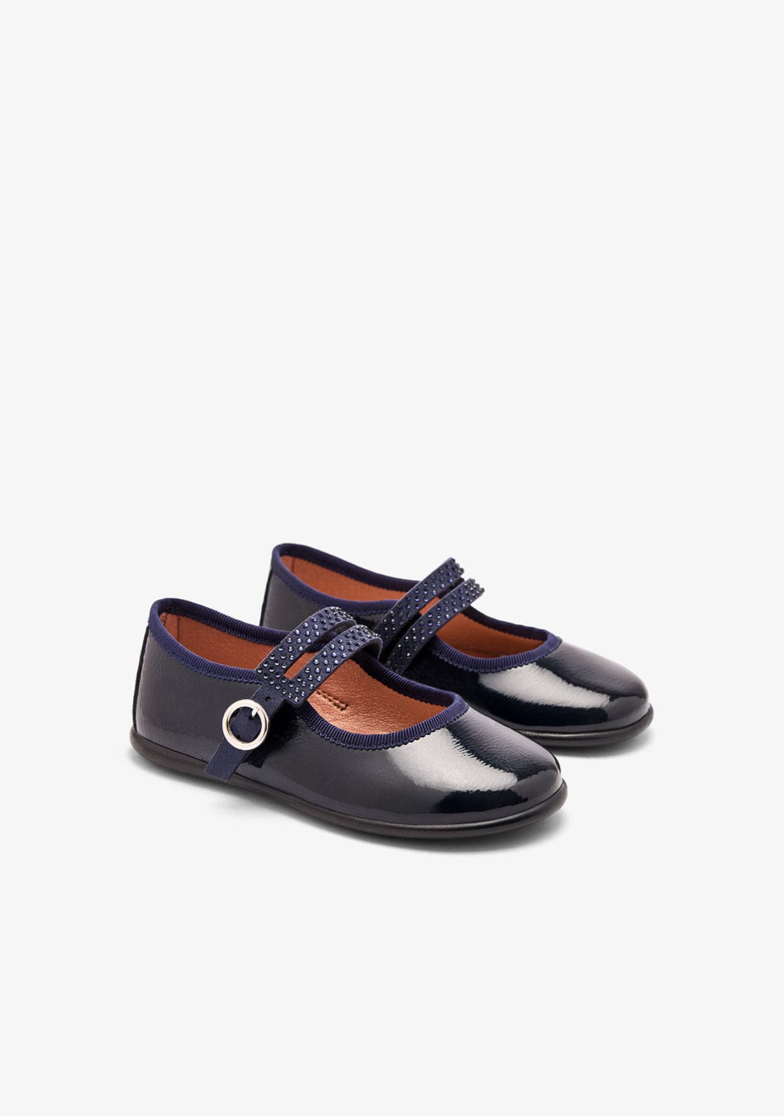 CONGUITOS ZAPATOS / BAILARINAS Navy Strap Patent Mary Janes