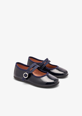 CONGUITOS ZAPATOS / BAILARINAS Navy Strap Patent Mary Janes
