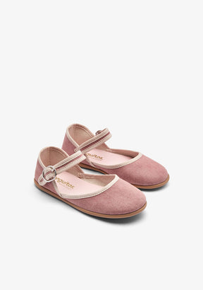 CONGUITOS ZAPATOS / BAILARINAS Pink Buckle Canvas Ballerinas