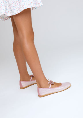 CONGUITOS ZAPATOS / BAILARINAS Pink Butterfly Strip Ballerinas