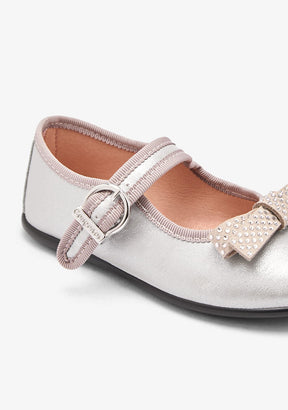 CONGUITOS ZAPATOS / BAILARINAS Silver Bow Mary Janes