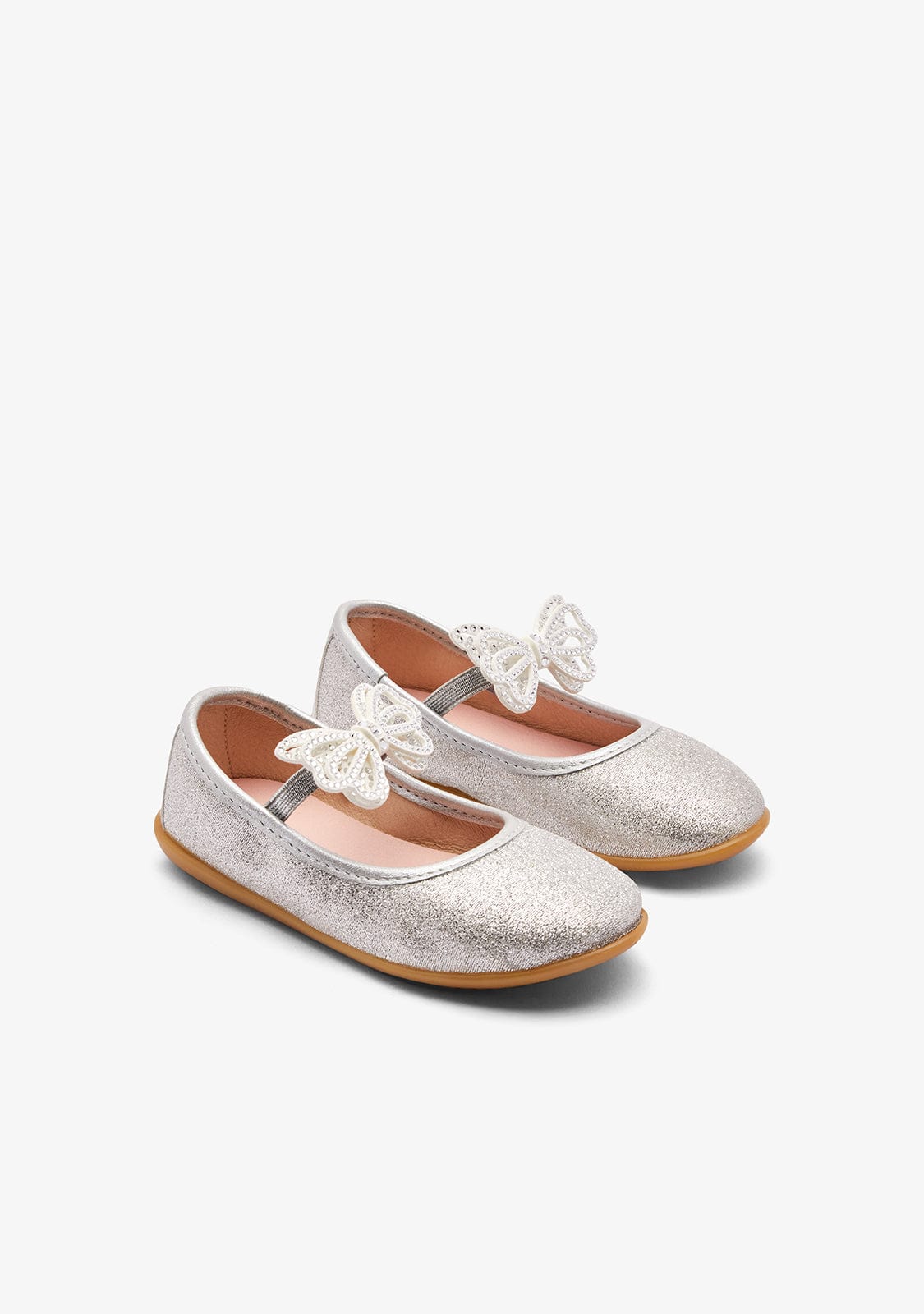 CONGUITOS ZAPATOS / BAILARINAS Silver Butterfly Strip Ballerinas