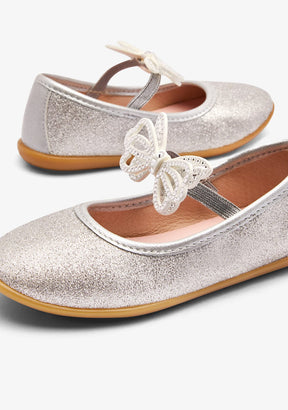 CONGUITOS ZAPATOS / BAILARINAS Silver Butterfly Strip Ballerinas