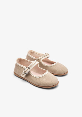 CONGUITOS ZAPATOS / BAILARINAS Taupe Comfort Canvas Ballerinas